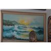 Image 2 : FRAMED OIL ON CANVAS, "SUNSET LIGHT ON WAVES"; NEWTON (40" X 28 1/4")