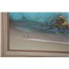 Image 3 : FRAMED OIL ON CANVAS, "SUNSET LIGHT ON WAVES"; NEWTON (40" X 28 1/4")