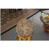 Image 2 : LARGE WOOD & LEATHER NATIVE DRUM W/STAND (29")