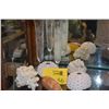 Image 1 : MIXED LOT: SHELLS & ETCHED FLORAL BUD VASES (7 PCS)