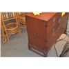 Image 3 : RED LACQUERED CHESTS ON STANDS (31" X 14") (PAIR)