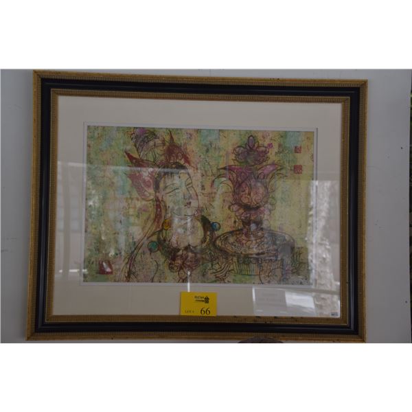 FRAMED PAINTING AT DUNHUANG CAVES (38" X 30")