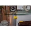 Image 2 : CONTEMPORARY GLASS & METAL CONSOLE TABLE (60" X 20 1/4" X 30")