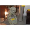 Image 1 : CAST BRONZE FOO DOGS ON BASE W/VERDIGRIS PATINA (24") (PAIR)