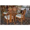 Image 1 : RATTAN GLASS TOP TABLE & 4 CHAIRS (48") (5 PCS)