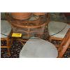 Image 2 : RATTAN GLASS TOP TABLE & 4 CHAIRS (48") (5 PCS)