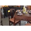 Image 2 : VINTAGE CHINESE BLACKWOOD CARVED MAHJONG TABLE & 4 CHAIRS (5 PCS)