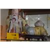 Image 1 : CHINESE PORCELAIN FIGURE OF SHOU LOU IMMORTAL, GOD OF LONGEVITY & CHINESE BOY W/CRACKLE GLAZE (2 PCS