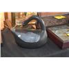 Image 3 : CHINESE RED & BLACK LACQUER GEESE BOXES (2 PCS)