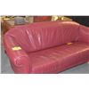 Image 1 : RED LEATHER COUCH (76")