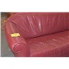 Image 2 : RED LEATHER COUCH (76")