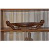 Image 2 : HAWAIIAN LONG CARVED BOWL W/2 FIGURES (25 1/2")