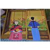 Image 2 : CHINESE HAND PAINTED POLYCHROME FOLK ART, 2 WOMEN (19 3/4" X 19 3/4")