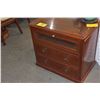 Image 1 : ROSEWOOD SIDE TABLE W/GLASS DOOR & 2 DRAWERS (27 3/4" X 17 3/4")