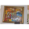 Image 1 : FRAMED PAINTING ON CANVAS, MUSICAL INSTRUMENTS; SIGNED (37" X 30 3/4")