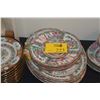 Image 2 : LARGE LOT: ROSE MEDALLION PLATES, BOWLS, PLATTERS & CUPS