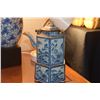 Image 2 : JAPANESE BLUE & WHITE PORCELAIN SET: TEA CADDY, TEA POT & WARMER