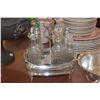 Image 2 : STERLING CRUET CADDY & SILVERPLATE BOWLS & DISH (4 PCS)