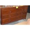 Image 1 : CHINESE ROSEWOOD CHEST OF DRAWERS, 6 DRAWERS W/GLASS TOP (5' X 19" X 34")