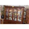 Image 2 : ROSEWOOD DISPLAY HUTCH W/4 GLASS DOORS, 4 DRAWERS & 4 SOLID DOORS W/SHELVES