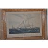 Image 2 : FRAMED PRINT, "THE AMERICA", WINNING THE MATCH OF COWES FOR THE CLUB CUP