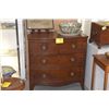 Image 2 : ANTIQUE ENGLISH MAHOGANY BOWFRONT CHEST W/4 DRAWERS