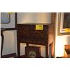 Image 1 : SIDE TABLE W/MARKETRY INLAY BIRD & FLOWERS, 2 DOORS, 1 DRAWER