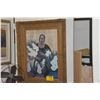 Image 1 : VINTAGE FRAMED ART, WOMAN W/FLOWERS (29" X 38")