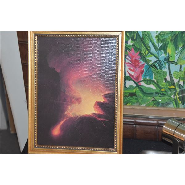 FRAMED CANVAS PRINT, PELE, GODDESS OF VOLCANO; H. HITCHCOCK