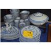 Image 1 : CHINESE BLUE & WHITE DISHES, BOWLS, PLATES, PLATTERS W/RICE GRAIN PATTERN (97 PCS)