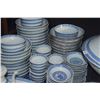 Image 2 : CHINESE BLUE & WHITE DISHES, BOWLS, PLATES, PLATTERS W/RICE GRAIN PATTERN (97 PCS)