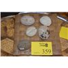 Image 1 : KAUAI COFFEE BEAN SINKERS (4 MADE OF CORAL, 1 BASALT) (VARIOUS SIZES)