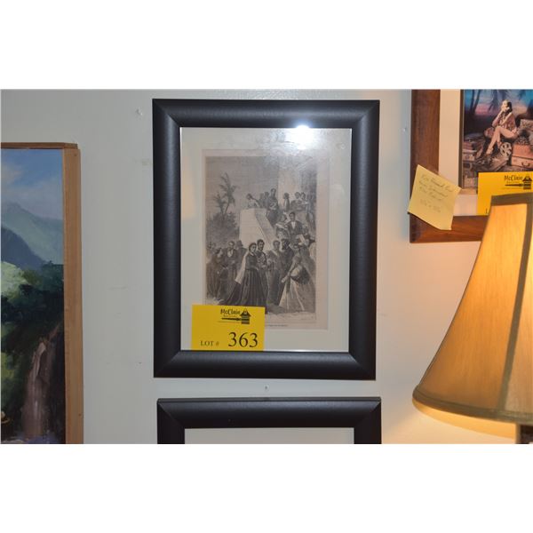 FRAMED ENGRAVINGS, HAVAIENS EN 1870 - DESSIN  D. EMILE CAYARD, D'APRES UNE PHOTOGRAPHIE & HAVAIENS E