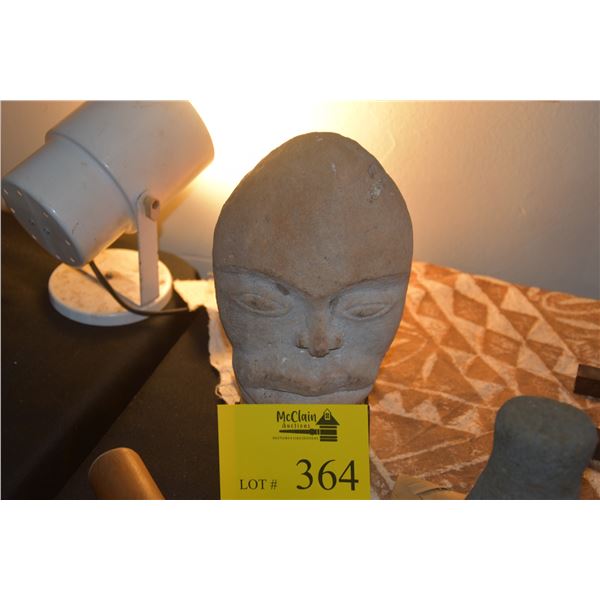 ANTIQUE HAND CARVED FACE FROM CORAL (KAUAI)