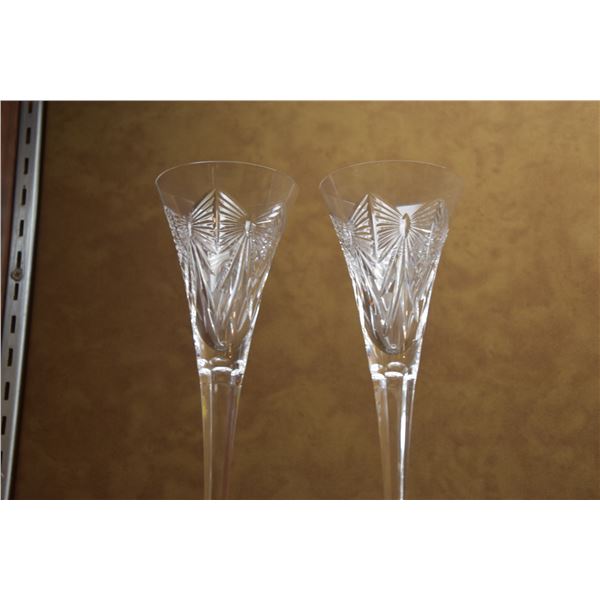 WATERFORD CRYSTAL MILLENNIUM HAPPINESS BOW CHAMPAGNE FLUTES (2 PCS)