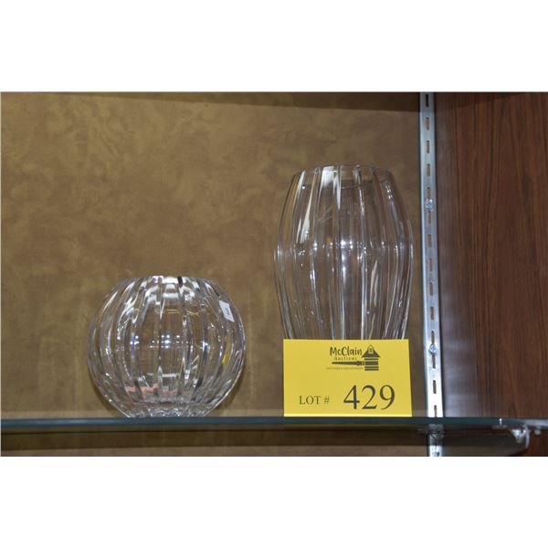 WATERFORD CRYSTAL VASES (2 PCS)