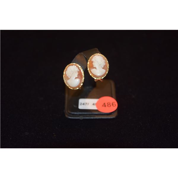 14K CAMEO EARRINGS