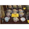 Image 2 : CHINESE ANTIQUE EXPORT FAMILLE ROSE TEA CUPS W/TRAY (10 PCS)