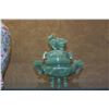 Image 2 : JADE CENSER W/LID & FOO DOG HANDLES (6")