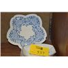 Image 1 : JAPANESE FLOWER SHAPED BLUE & WHITE PLATE; SIGNED GENROKU-SEI & IMARI BLUE & WHITE DISHES; MARKED HI