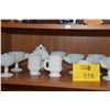Image 1 : MILK GLASS CUPS & COVERED BOWL (10 PCS)