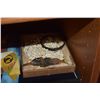 Image 2 : MIXED LOT: KOA COMB, BOOKS, NAPKIN RINGS, JEWELRY, PINS, ETC.