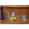Image 1 : COLLECTION OF CANDLE HOLDERS, ALLIGATOR BOWL & WATERFORD CRYSTAL PAPERWEIGHT