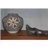 Image 2 : POTTERY BOWL (SIGNED) & STONE WALRUS (2 PCS)