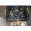 Image 2 : LARGE COLLECTION OF PEWTER & SILVERPLATE SERVING PIECES