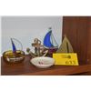 Image 1 : MIXED LOT: KONA VILLAGE ASHTRAY, SAILING SHIP DECOR, NAPKIN HOLDER, ETC. (6 PCS)
