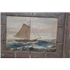 Image 2 : FRAMED OIL ON BOARD PAINTING, SAILBOAT OFF NANTUCKET; MICHAEL RUMSEN (7" X 5")