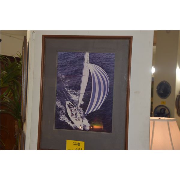 FRAMED PHOTO, SAILING SHIP