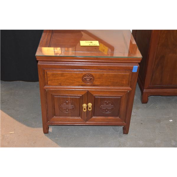 ROSEWOOD SIDE CABINET W/1 DRAWER & 2 DOORS