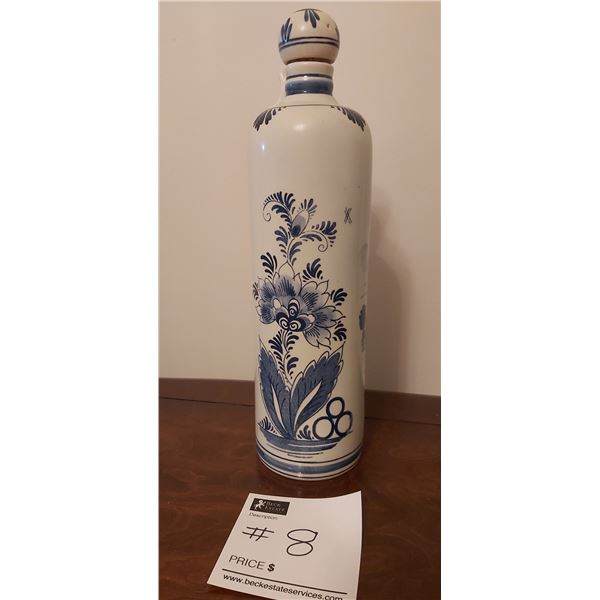 Blue Delft Hand Painted Decanter